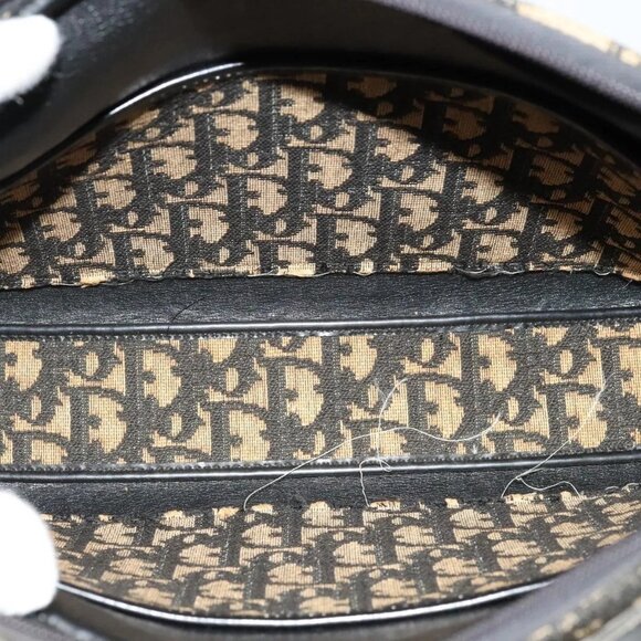 Christian Dior Trotter Canvas Shoulder Bag Navy Gold Auth - Picture 10 of 16